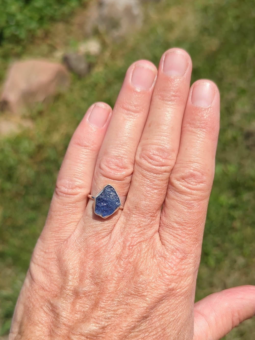 Raw Tanzanite Stone 925 Sterling Silver Ring - 5.75 - Picture 6 of 12